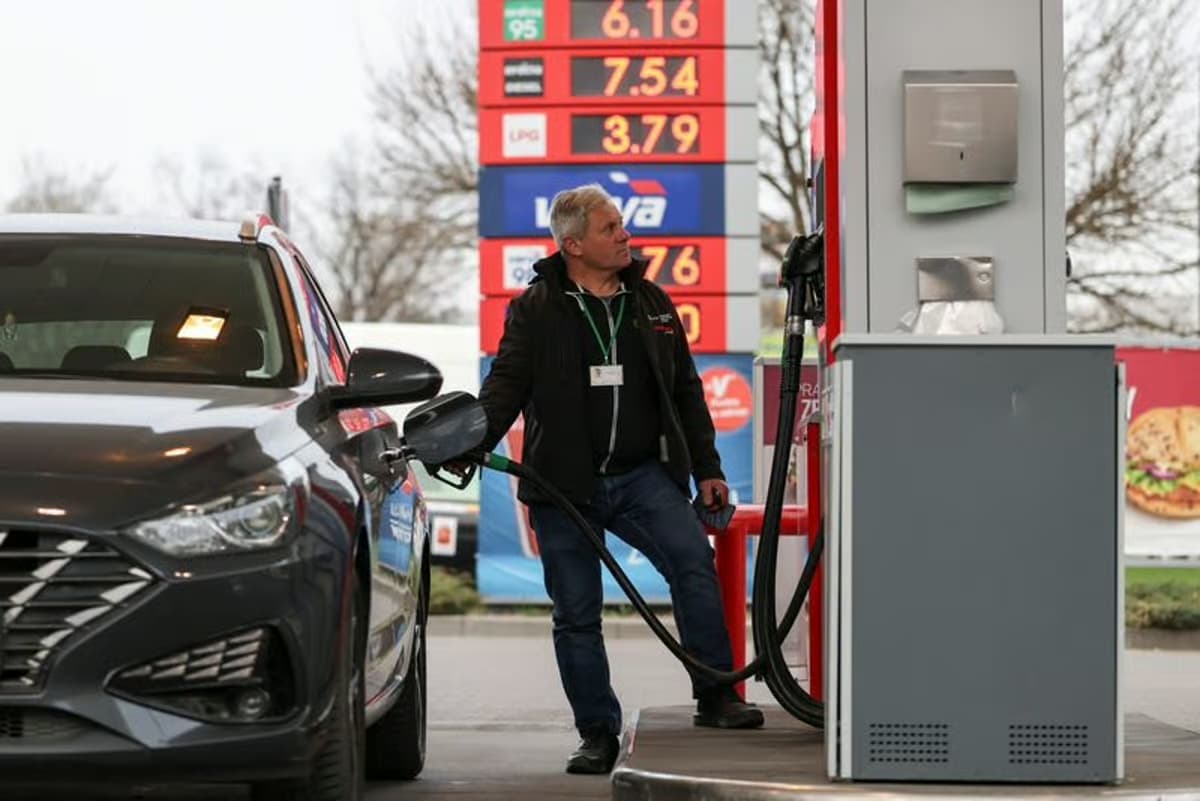 Fuel pump nozzle with EU and climate policy overtones representing carbon pricing on transport fuel