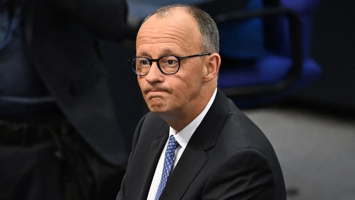 German Chancellor Friedrich Merz seated in the Bundestag