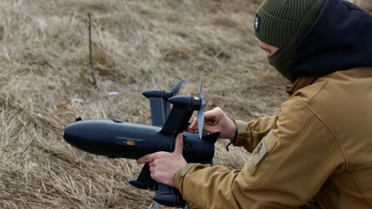 A first person view attack drone of the type being supplied to Ukraine