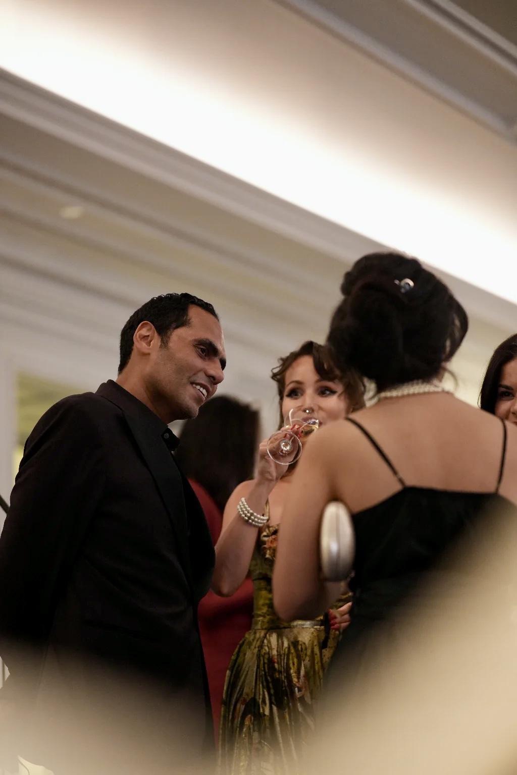 Guests in conversation during the cocktail reception at THE Circle